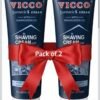 Vicco Turmeric Shaving Cream for Men | Cooling, Moisturizing Foam based Cream for Smooth Close Shave [ 70g | Pack of 2 ]