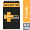 Cinthol Health Soap Intense Deo Fragrance, 100 g (Buy 4 Get 1 Free)